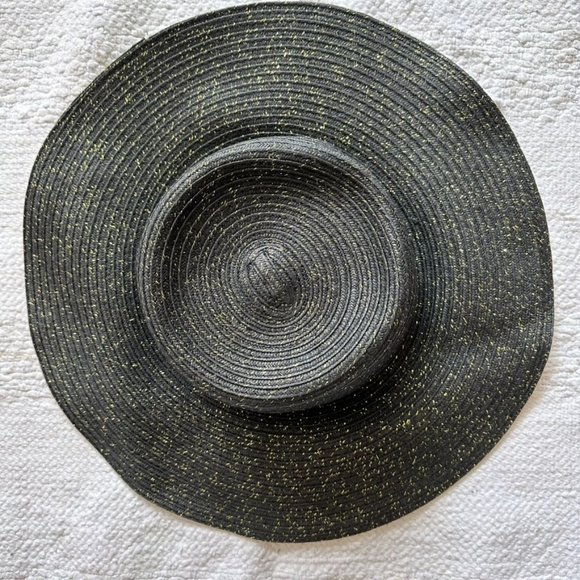 Chi by Carlos Falchi, black floppy wide brim hat - Picture 2 of 12